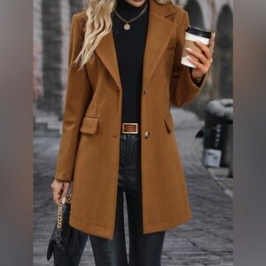 Women's light weight Camel Flannel Coat